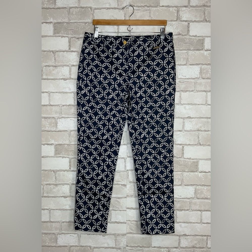 MICHAEL Michael Kors Navy Geometric Print Pants Size 10